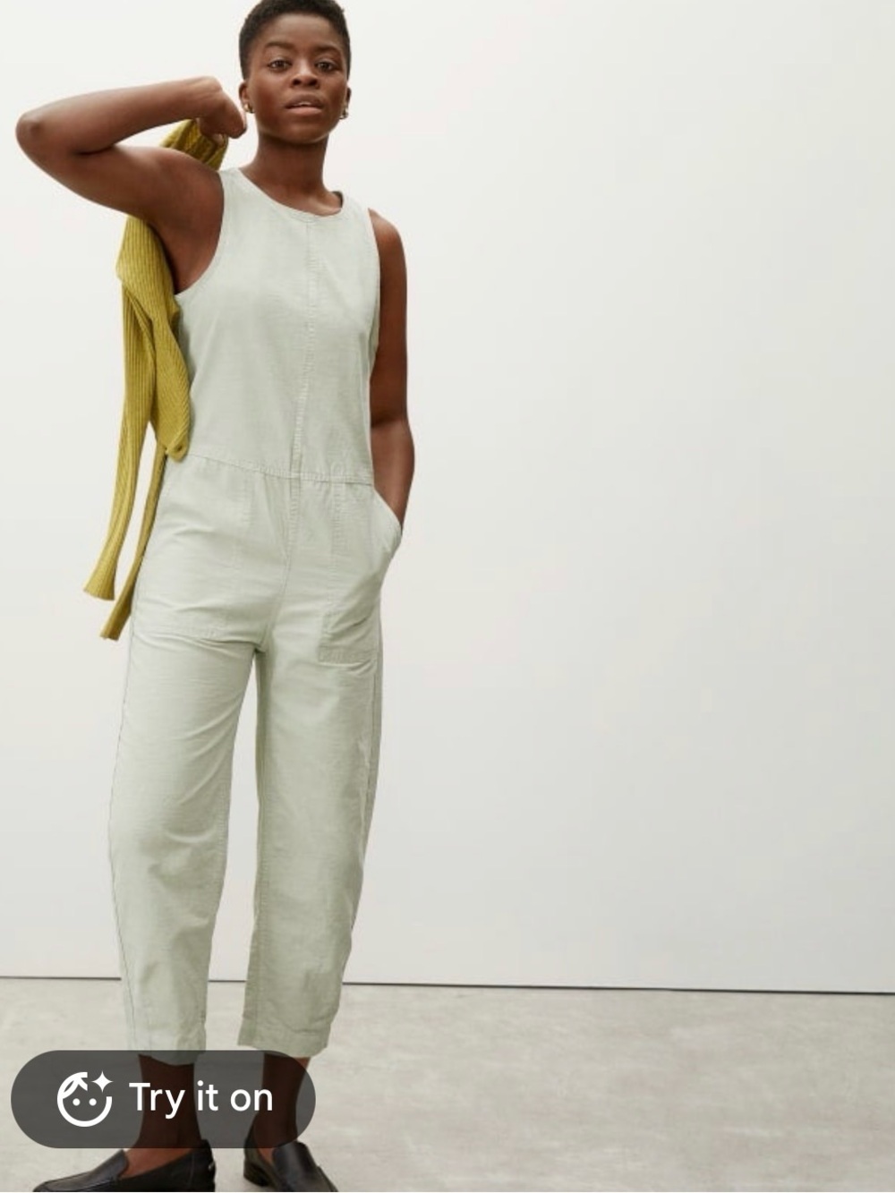 Everlane Sage Green Utility Fatigue Jumpsuit